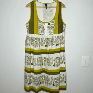 KAS Designs size medium floral linen/cotton blend cottage core lined dress